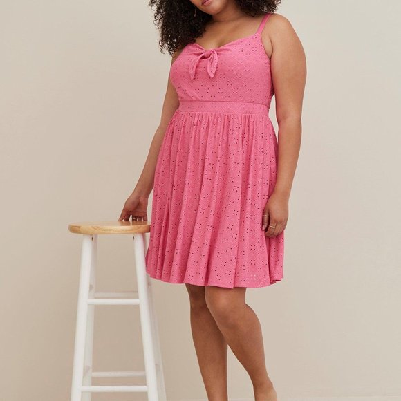 Torrid Knit Embroidered Skater Dress - Picture 1 of 5